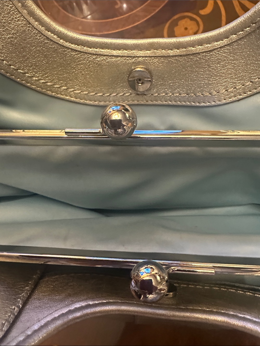 Like New Coach Metallic Silver Leather Tote Bag - Women - Picture 6 of 9